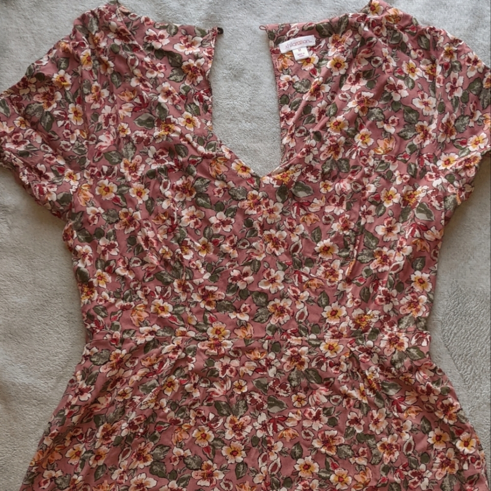 Floral zip up romper